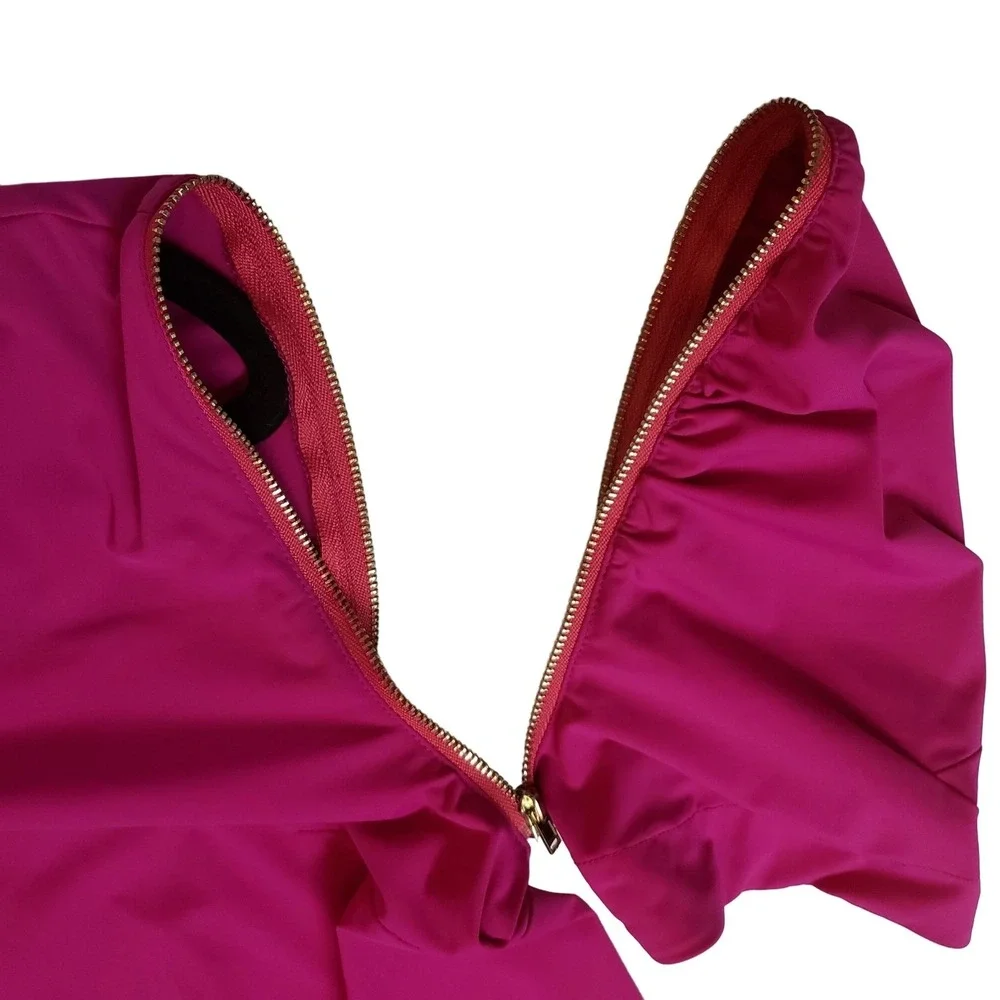 Black Russian hot pink dress size Medium removable sleeves Knee Length‎